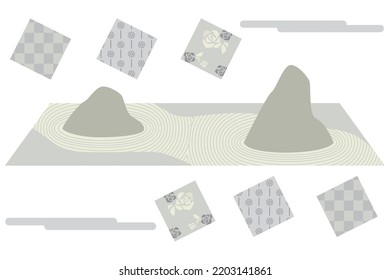 It is a graphic material of the dry garden.