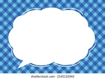 Graphic Material, Large Speech Bubbles, Comment Balloon And Gingham Check Background Illustration. Banner Material