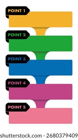Graphic materials for processes numbered 1 through 5. Vector infographic design business template.