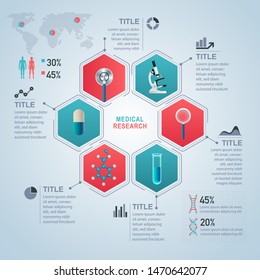 graphic of medical research infographic for healthcare concepts