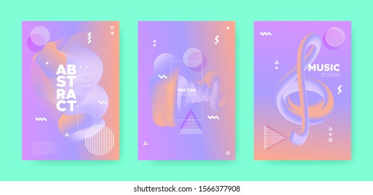 Graphic Memphis Geometric Elements. 70s or 80s Design. Violet Fluid Gradient Shapes. Trendy Pastel Wavy Patterns. Abstract Geometric Background. Wave Gradient Shape. Abstract Geometric Elements.