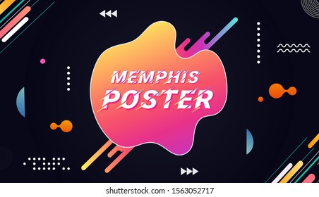 Graphic Memphis shapes and geometric elements in memphis style.Abstract design cards perfect for prints,flyers,banners,invitations,special offer and more.