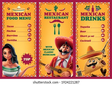 graphic menu for classic mexican food