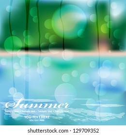 Graphic message for your summer design. Vector Blurry
