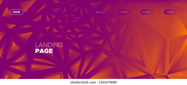 Graphic Minimal Design. 3d Modern Polygonal Banner. Red Geometry Texture. Landing Page. Vector Minimal Concept. Vibrant Polygon Background. Red Geometric Shapes. Landing Page. Red Minimal Poster.
