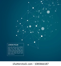 Graphic modern communication background with connection polygonal shapes.
