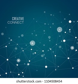 Graphic modern communication background with connection polygonal shapes.