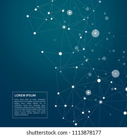 Graphic modern communication background with connection polygonal shapes.