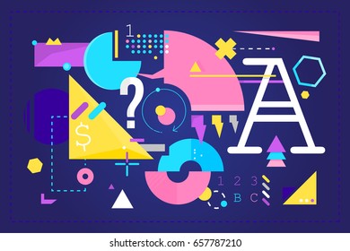 Graphic Modern Geometry Abstract Web Banner Background Vector Illustration.