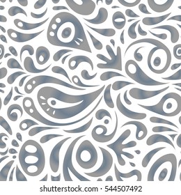 Graphic modern pattern. Abstract pattern in Arabian style. Gray and neutral texture on white background. Seamless vector background.