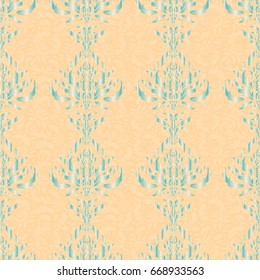 Graphic modern pattern. Abstract pattern in Arabian style. Beige and blue texture. Seamless vector background.