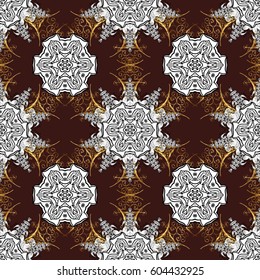 Graphic modern pattern. Seamless vector background with white doodles. Wallpaper baroque, damask. Seamless pattern floral pattern.