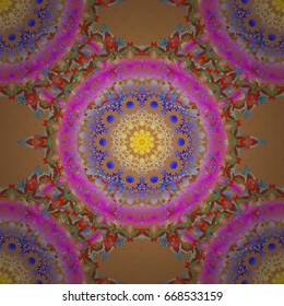 Graphic modern pattern. Seamless vector background. Abstract pattern in Arabian style. Yellow and green texture.