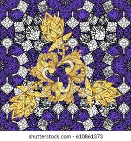Graphic modern pattern. Wallpaper baroque, damask. Seamless pattern floral pattern. Seamless vector background with white doodles.