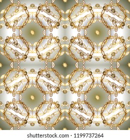 Graphic modern seamless pattern on black, brown and beige colors. Wallpaper baroque, damask. Seamless floral pattern. Seamless raster background.