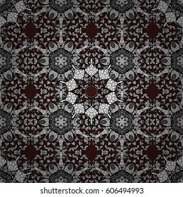 Graphic modern seamless pattern on brown background. Wallpaper baroque, damask. Seamless floral pattern. Seamless vector background.