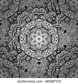 Graphic modern seamless pattern on white background. Seamless vector background. Wallpaper baroque, damask. Seamless floral pattern.
