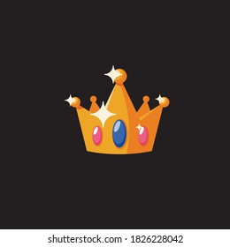 Graphic modernist element drawn by hand. royal crown of gold