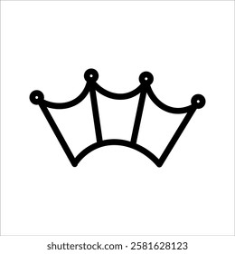 Graphic modernist element drawn by hand. royal crown of gold. Isolated on white background. Vector illustration. Logotype, logo