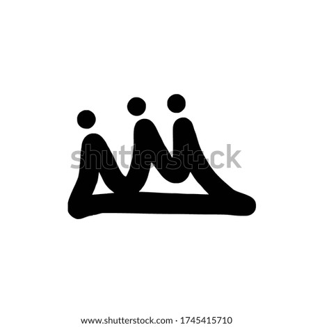 Graphic modernist element drawn by hand. royal crown .white background. Vector illustration. Logotype, logo