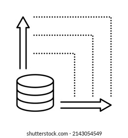 graphic monitoring digital processing line icon vector. graphic monitoring digital processing sign. isolated contour symbol black illustration