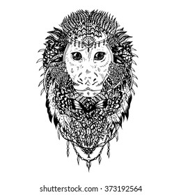 Graphic monkey, abstract design. It may be used for design of a t-shirt, bag, postcard, a poster, phone case and so on. 