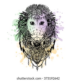 Graphic monkey, abstract design. It may be used for design of a t-shirt, bag, postcard, a poster, phone case and so on. 