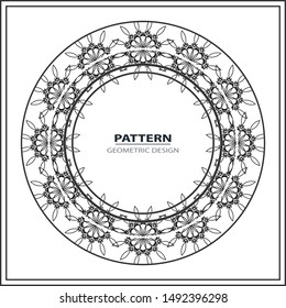 Graphic monochrome, openwork, lace, ornament, laser, decorative frames round