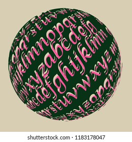 graphic moon with astigmatic writing pattern in retro pink ivory