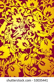 The graphic motive based on Russian national ornament.
