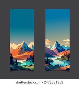 Graphic mountain nature for decorate