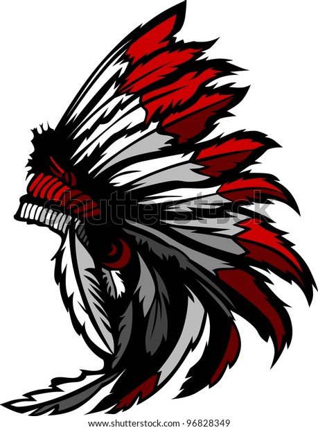 Graphic Native American Indian Chief Headdress Stock Vector (Royalty ...