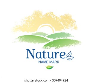 Graphic nature landscape, the design elements.