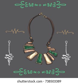 graphic necklace vector illustration with decorative elements