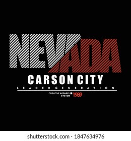 Graphic Nevada Carson city lettering vector Illustration, perfect for t-shirts design, clothing, hoodies, etc.
 svg