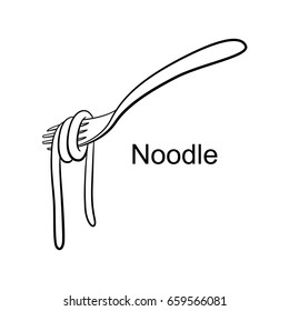 graphic noodle, vector