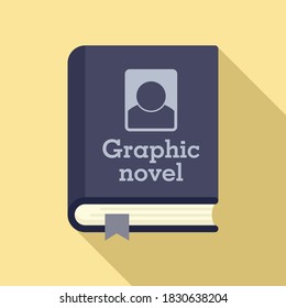 Graphic Novel Book Icon. Flat Illustration Of Graphic Novel Book Vector Icon For Web Design