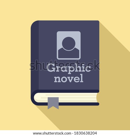 Graphic novel book icon. Flat illustration of graphic novel book vector icon for web design