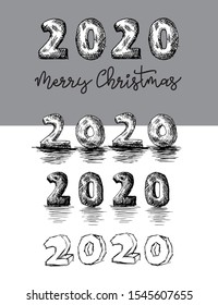 graphic numbers. year of the rat 2020
