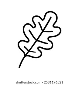Graphic oak leave hand drawn vector illustration