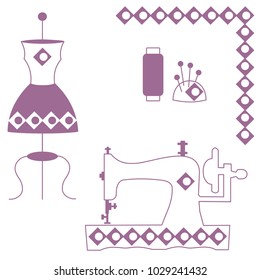 Graphic objects of sewing