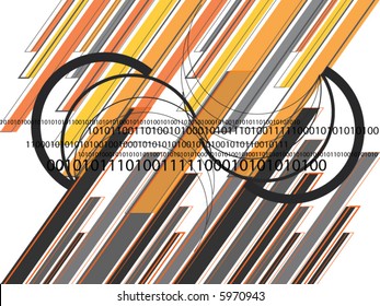 graphic orange grey lines (vector)
