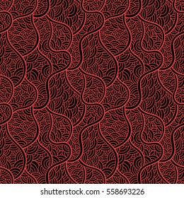 Graphic ornament. Fish skin texture. Vector seamless pattern with abstract scale. Oriental waves.