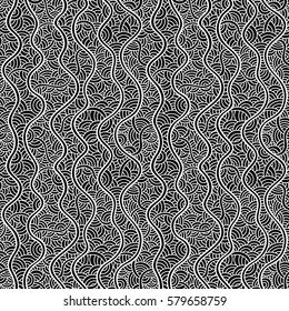 Graphic ornament. Fish skin texture. Vector seamless pattern with abstract scale. Oriental waves.