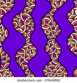 Graphic ornament. Fish skin texture. Vector seamless pattern with abstract scale. Oriental waves.