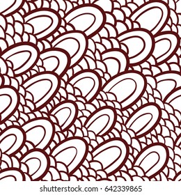 Graphic ornament. Fish skin texture. Vector seamless pattern with abstract scale. Abstract waves. 