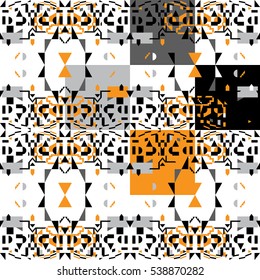 Graphic Ornament of geometric shapes. Chaotic geometric abstraction. Abstract geometric pattern