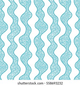 Graphic ornament with oriental waves.. Fish skin texture. Vector seamless pattern with abstract scale. 