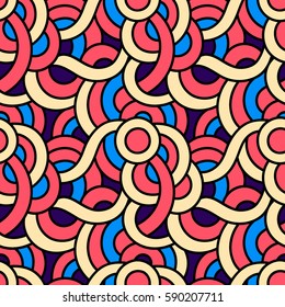Graphic ornament with oriental waves. Fish skin texture. Vector seamless pattern with abstract scale.