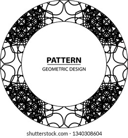 Graphic ornament. Vector pattern. Abstract geometric frame. Circles abstract background